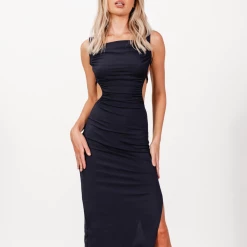 Shareen Collection Dianne Midi Dress (Navy)