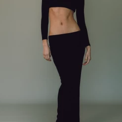 Charcoal Clothing New Arrivals Broadway Maxi Skirt (Black)