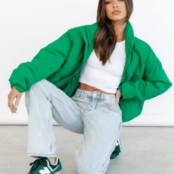 Pink Diamond Dylan Puffer Jacket (Green)