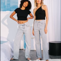 Charcoal Clothing Kendall Ribbed Baby Tee (Black) New Arrivals