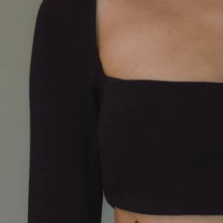 Charcoal Clothing New Arrivals Broadway Crop Top (Black)
