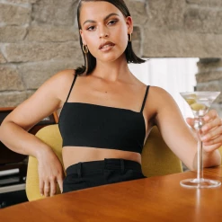 Charcoal Clothing Byron Crop Top (Black)