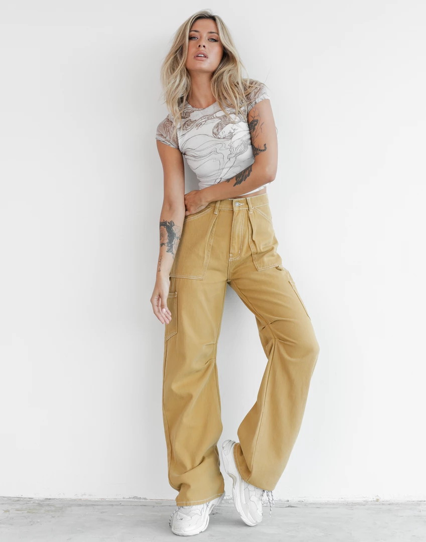 New Arrivals Miami Vice Pants (Mustard) - By Lioness 1 New Arrivals Miami Vice Pants (Mustard) - By Lioness