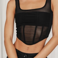 Charcoal Clothing Cruise Corset Top (Black) Tops