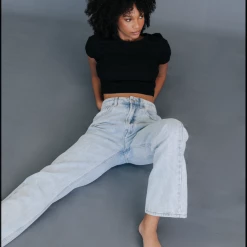 Charcoal Clothing Kendall Ribbed Baby Tee (Black) New Arrivals