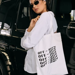 Charcoal Clothing New Arrivals Off Duty Tote (White)