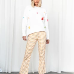 Red Berry Field Of Flowers Knit Jumper Tops