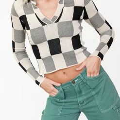 Oscar Street Zendaya Knit Top (Black/Cream)