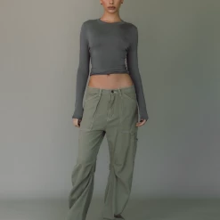 Charcoal Clothing New Arrivals Nighthawk Jersey Long Sleeve Top (Charcoal)