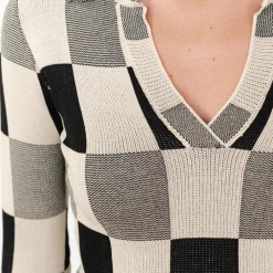 Oscar Street Zendaya Knit Top (Black/Cream)