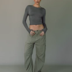 Charcoal Clothing New Arrivals Nighthawk Jersey Long Sleeve Top (Charcoal)