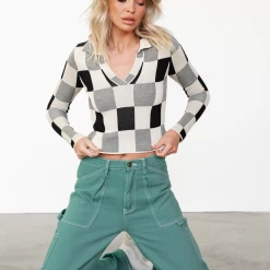 Oscar Street Zendaya Knit Top (Black/Cream)