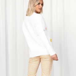 Red Berry Field Of Flowers Knit Jumper Tops