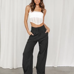 Charcoal Clothing Tops Cruise Corset Top (White)