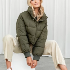 Charcoal PD Benson Puffer Jacket (Khaki)