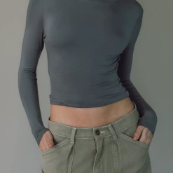 Charcoal Clothing New Arrivals Nighthawk Jersey Long Sleeve Top (Charcoal)