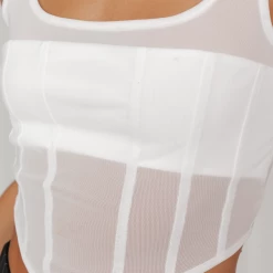Charcoal Clothing Tops Cruise Corset Top (White)