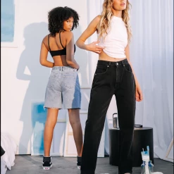 Charcoal Clothing Cooper Wide Leg Jeans (Black) New Arrivals