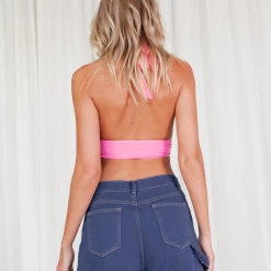 Alive Girl Star Power Halter Top (Pink) Tops