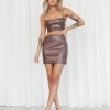 Charcoal Clothing Chicago Mini Skirt (Brown)