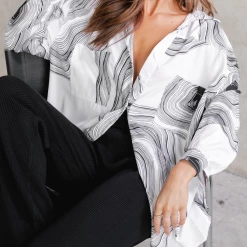 Charcoal Clothing Zita Shirt (Black Swirl)