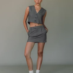 Charcoal Clothing Sidewalk Vest Top (Grey)