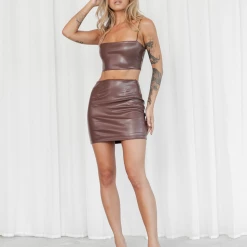 Charcoal Clothing New Arrivals Chicago Crop Top (Brown) 10 Charcoal Clothing New Arrivals Chicago Crop Top (Brown)