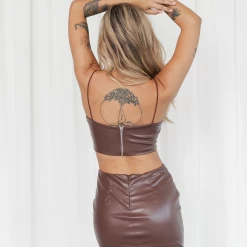 Charcoal Clothing New Arrivals Chicago Crop Top (Brown) 9 Charcoal Clothing New Arrivals Chicago Crop Top (Brown)