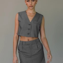 Charcoal Clothing Sidewalk Vest Top (Grey)