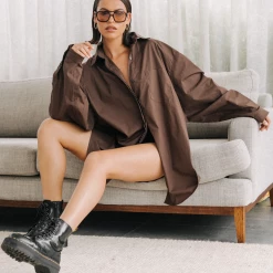 Charcoal Clothing Tops South Beach Shirt (Brown)