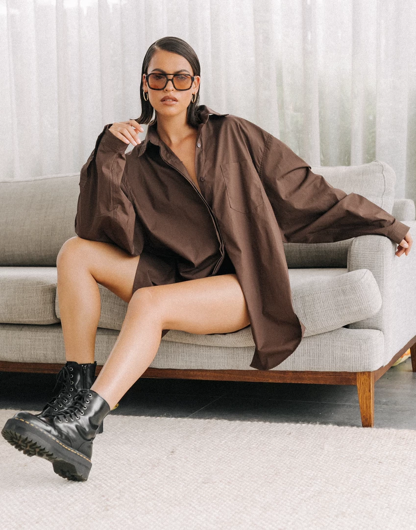 Charcoal Clothing Tops South Beach Shirt (Brown) 1 Charcoal Clothing Tops South Beach Shirt (Brown)