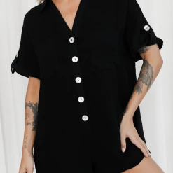 Mint Vanilla New Arrivals Helenna Playsuit (Black)