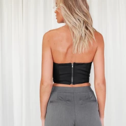 Charcoal Clothing Close To You Corset Top (Black)