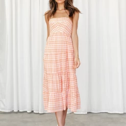 Yours Truly Dresses Bethanee Midi Dress (Orange)