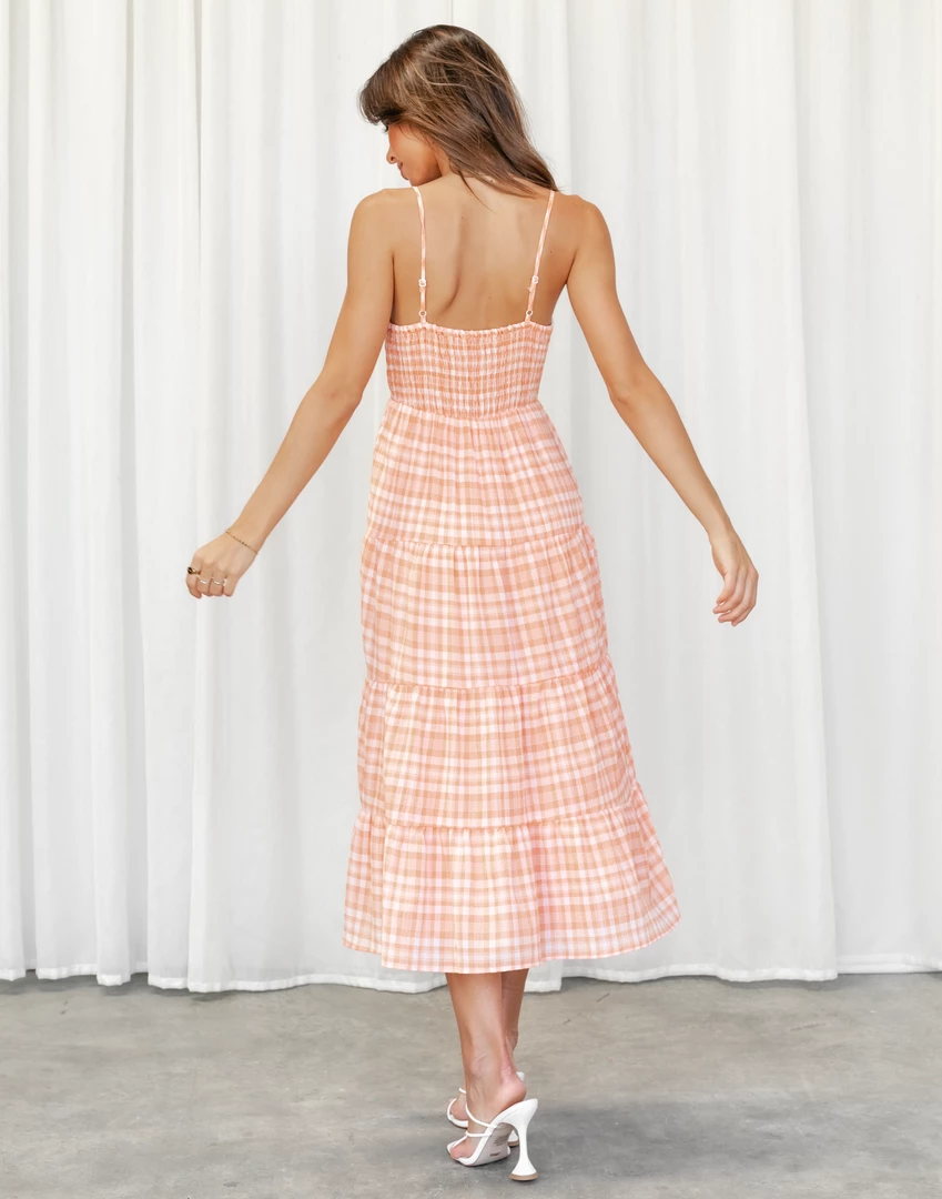 Yours Truly Dresses Bethanee Midi Dress (Orange) 3 Yours Truly Dresses Bethanee Midi Dress (Orange)