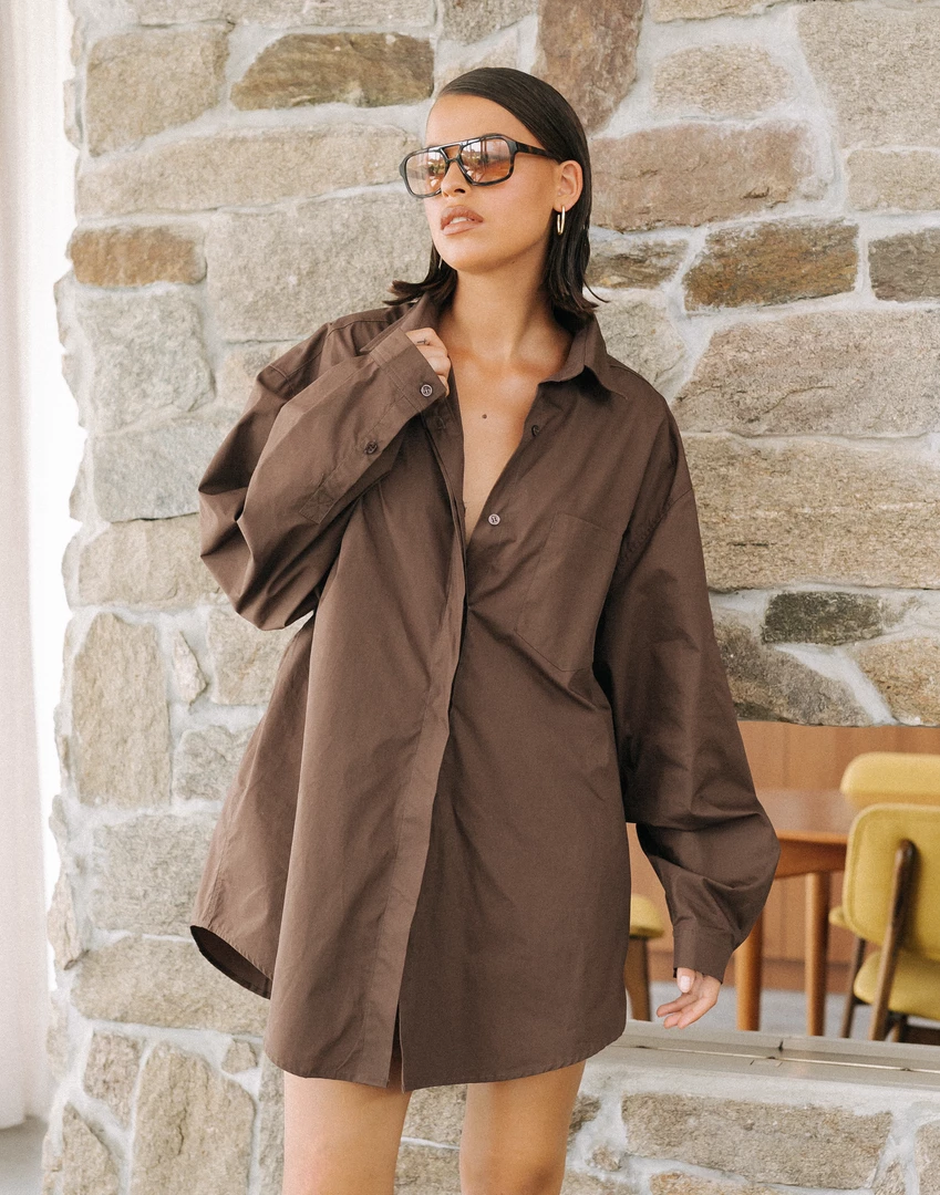 Charcoal Clothing Tops South Beach Shirt (Brown) 8 Charcoal Clothing Tops South Beach Shirt (Brown)