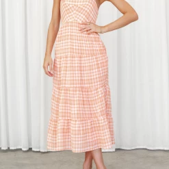 Yours Truly Dresses Bethanee Midi Dress (Orange)