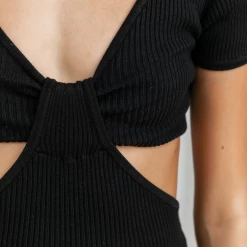 Charcoal Clothing Dresses Posie Midi Dress (Black)