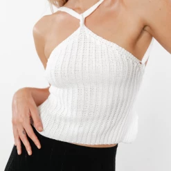 Red Berry New Arrivals Misha Crop Top (White)