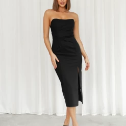 Charcoal Clothing Claude Midi Dress (Black)