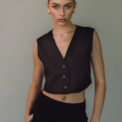 Charcoal Clothing Sidewalk Vest Top (Black) New Arrivals