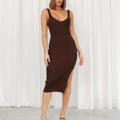 Charcoal Clothing New Arrivals Banks Midi Dress (Brown)