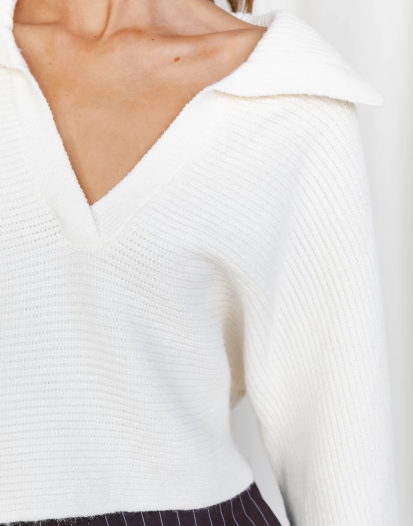 Pink Diamond Tops Walk My Way Knit Jumper (Cream) 7 Pink Diamond Tops Walk My Way Knit Jumper (Cream)