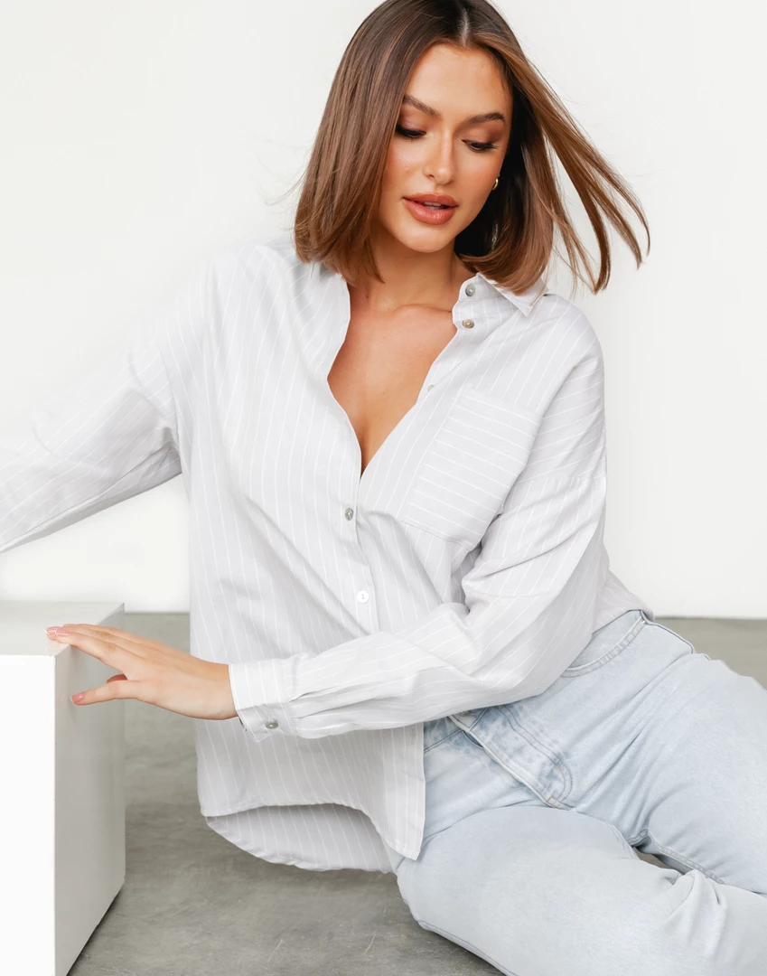 Into Fashion Aubrey Shirt (Grey) New Arrivals 1 Into Fashion Aubrey Shirt (Grey) New Arrivals