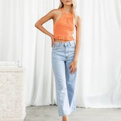 Ruby Sees Risha Crop Top (Orange) Tops