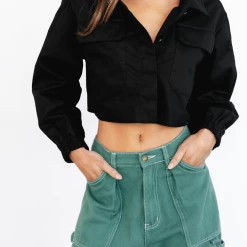 Le Deux Crop Jacket (Black) - By Lioness New Arrivals