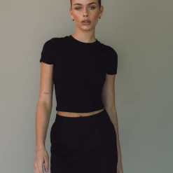 Charcoal Clothing Sidewalk Mini Skirt (Black)