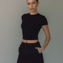 Charcoal Clothing Sidewalk Mini Skirt (Black) 14 Charcoal Clothing Sidewalk Mini Skirt (Black)