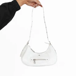 Peta And Jain New Arrivals Moto Bag (White Croc) - By Peta + Jain