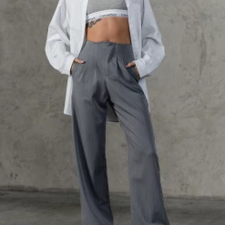 Charcoal Clothing New Girl Pants (Grey Pinstripe) New Arrivals
